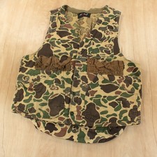 REDHEAD camouflage canvas hunting shooting vest MEDIUM vtg 70s 80s duck camo