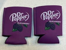 Dr Pepper Blackberry Soda Can Holder Koozie Coozie Set 2 Lot Promos Drink Cover