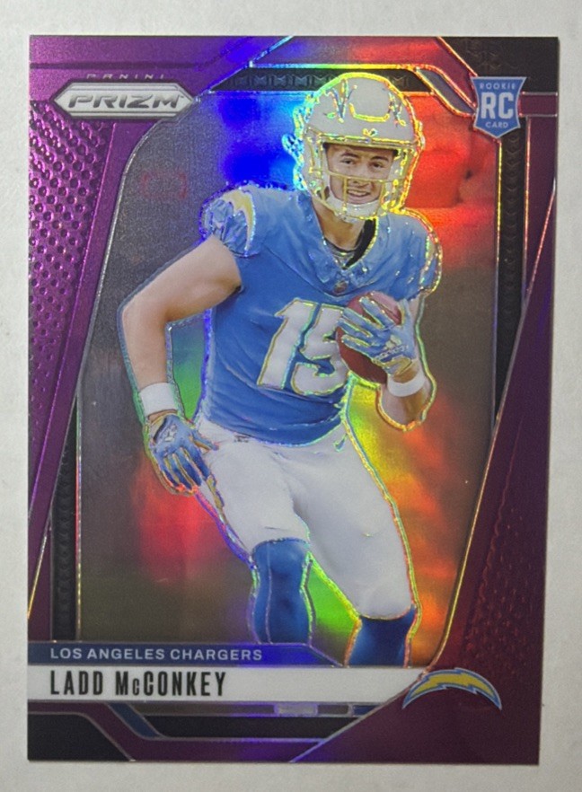 2024 Panini Prizm #365 Ladd McConkey Purple Prizm Rookie /125