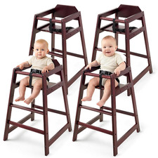 Wooden High Chairs for Babies and Toddlers,Burgundy