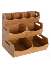Seville Bamboo Stackable Bin Organizer, 4-piece