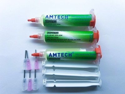 AMTECH 1-3x Flussmittel Flux NC-559-ASM 10cc Nadel+Kolben
