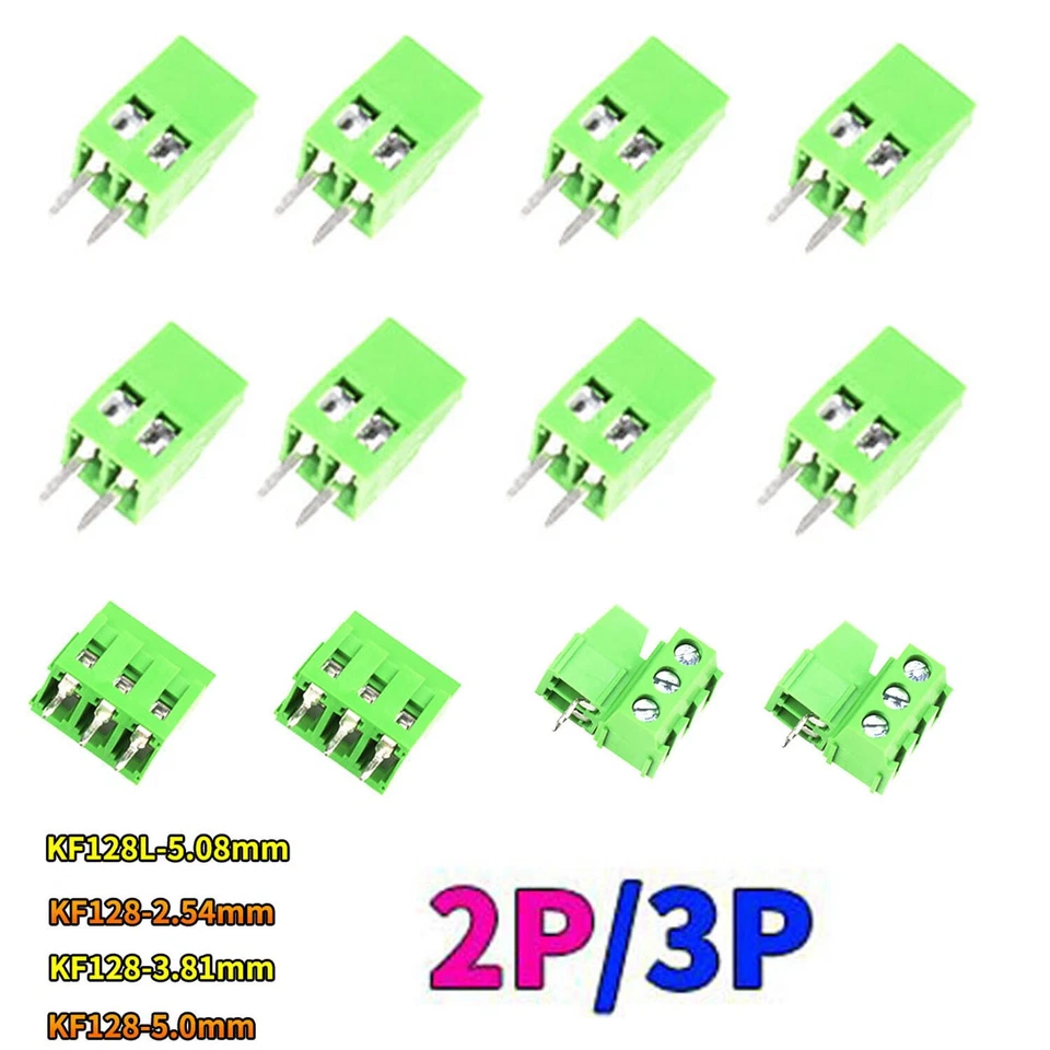2Pin 3Pin Printklemmen Schraubklemmen Anschlussklemmen Leiterplattenklemme KF128 - Bild 2 von 4