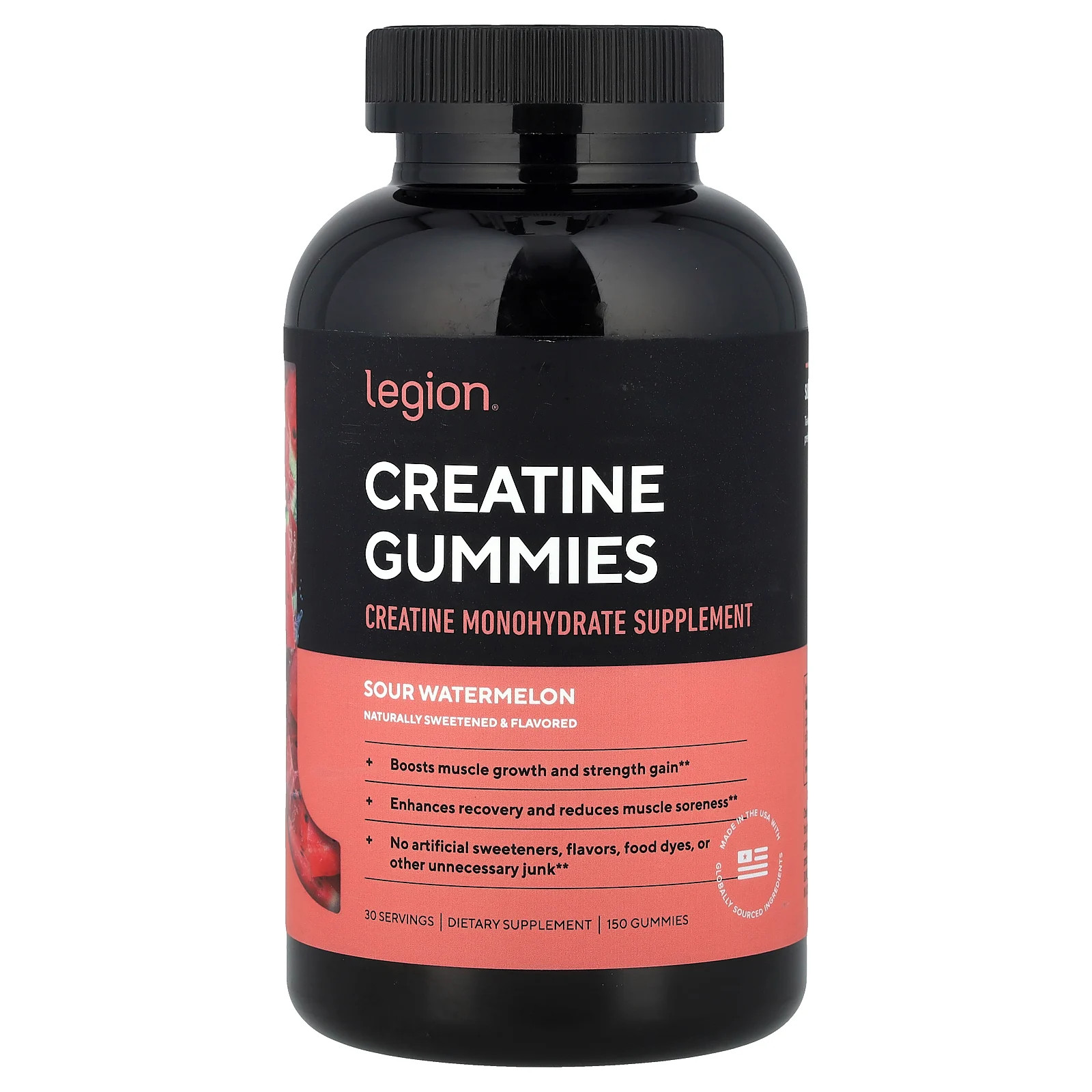 Жевательные резинки с креатином, Кислый арбуз, 150 жевательных резинок