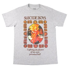 SuicideBoys G59 Shirt Mens Medium Gray Lighting The Flames Graphic T $uicideboy$