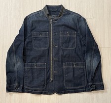 John Varvatos ‘Paint Splatter’ Denim Chore Coat XL Utility Jacket Jean USA