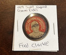 1909-12 PX7 Sweet Caporal Baseball Domino Discs Fred Clarke Pirates Pin Coin