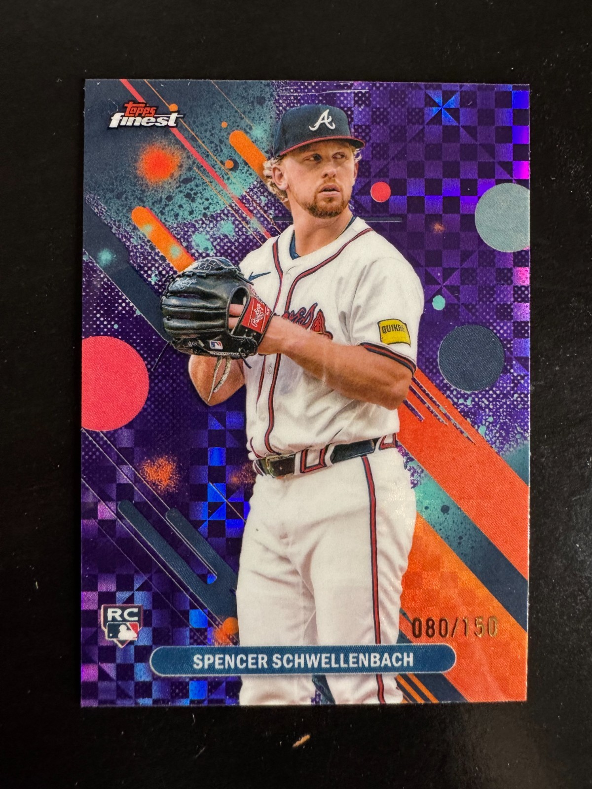 2025 Topps Finest #43 Common Spencer Schwellenbach RC Purple Checkerboard /150