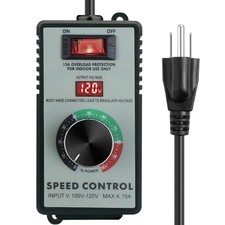 AC Motor Speed Controller 120V 15A Variable Speed Controller  Fan Speed Cont...