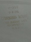 1970's Pyrex Corning Ware Blue Cornflower P-309 9" Pie Plate Hologram Back-Stamp — photo 2