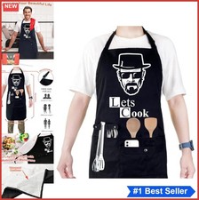 Funny Cooking Chef Apron With Pockets BBQ Kitchen Work Aprons Birthday Gift for