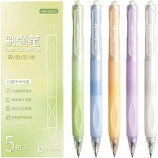 Cute Aesthetic Pastel Gel Pens 0.5mm Fine Point Black Ink Retractable Writing