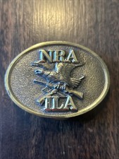 Vintage Belt Buckle NRA ILA Eagle National Rifle Association Made USA Gold Tone