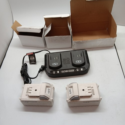 #ad SnowJoe 24VCHRG DPC 24V Dual Battery Station Charger amp; 2 Batteries 24VBAT 4.0 Ah $95.00