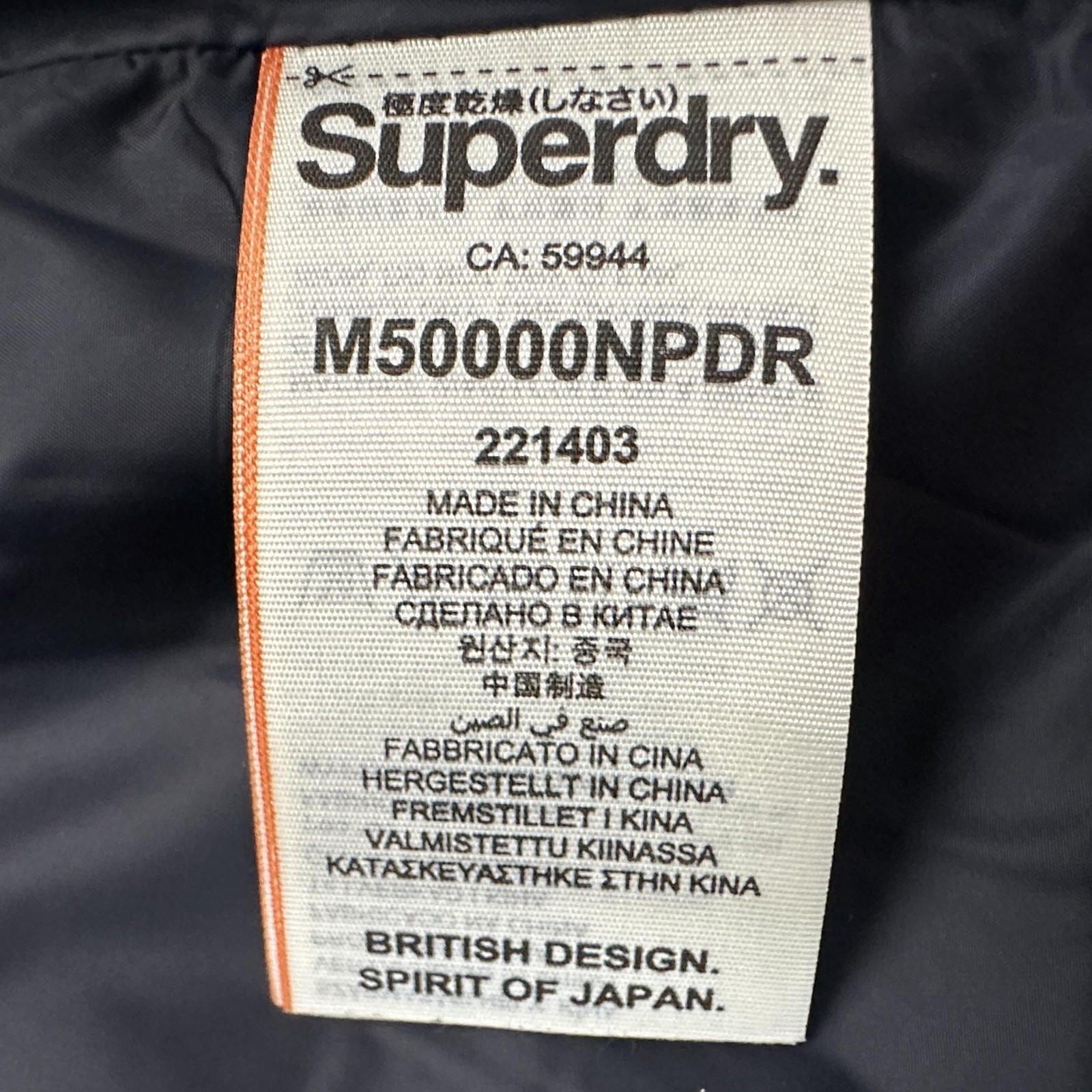 Superdry Jacket Mens Large Red Fuji Hooded Quilted Puffer Full Zip Insulated