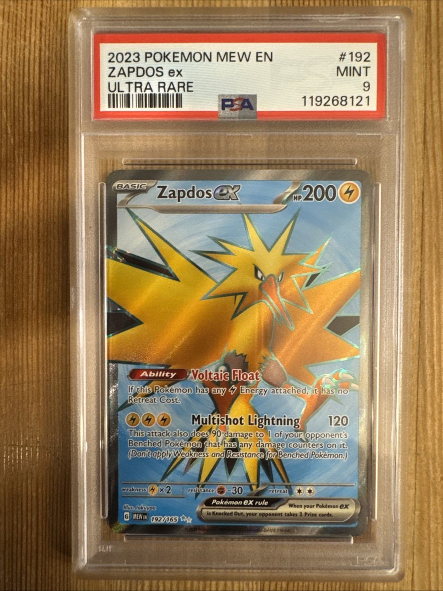 Zapdos ex - 192/165 - Pokemon 151 Full Art Ultra Rare Card PSA 9