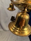 old brass pan 3 light Ceiling fixture — photo 3