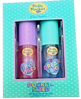 Polly Pocket Pocket-Sized Set of 2 Lip Oils - Hydrating Lip Oil & PH Lip Oil