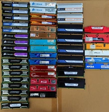 Huge Lot of 46 Sticks Vintage Heatsink Gamer RAM Memory DDR1 DDR2 DDR3 DDR4