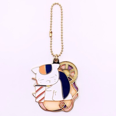 Natsume's Book of Friends Nyankosensei Sleeping ver Metal Charm Keychain Japan