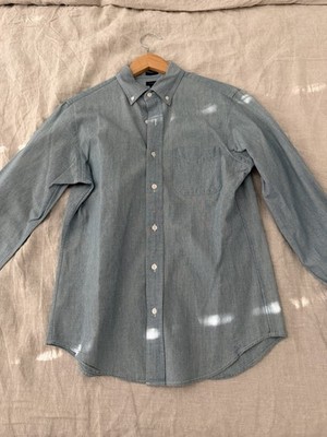 J Crew Chambray Blue Denim Shirt Mens Small