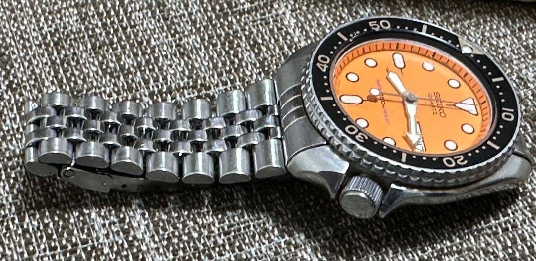 SEIKO 7548-700C Men's Wristwatch Quartz Analog Diver Orange dial