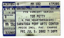 Tom Petty & Brian Setzer Trio 7/5/02 Saratoga NY Rare Ticket Stub Stray Cats