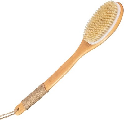 16.5 Inches Back Scrubber for Shower with Curved Long Handle,Wet&Dry Brushing Bo