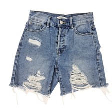 PacSun High Rise Boy Short Distressed Raw Hem Denim Shorts Women's Size 25x6
