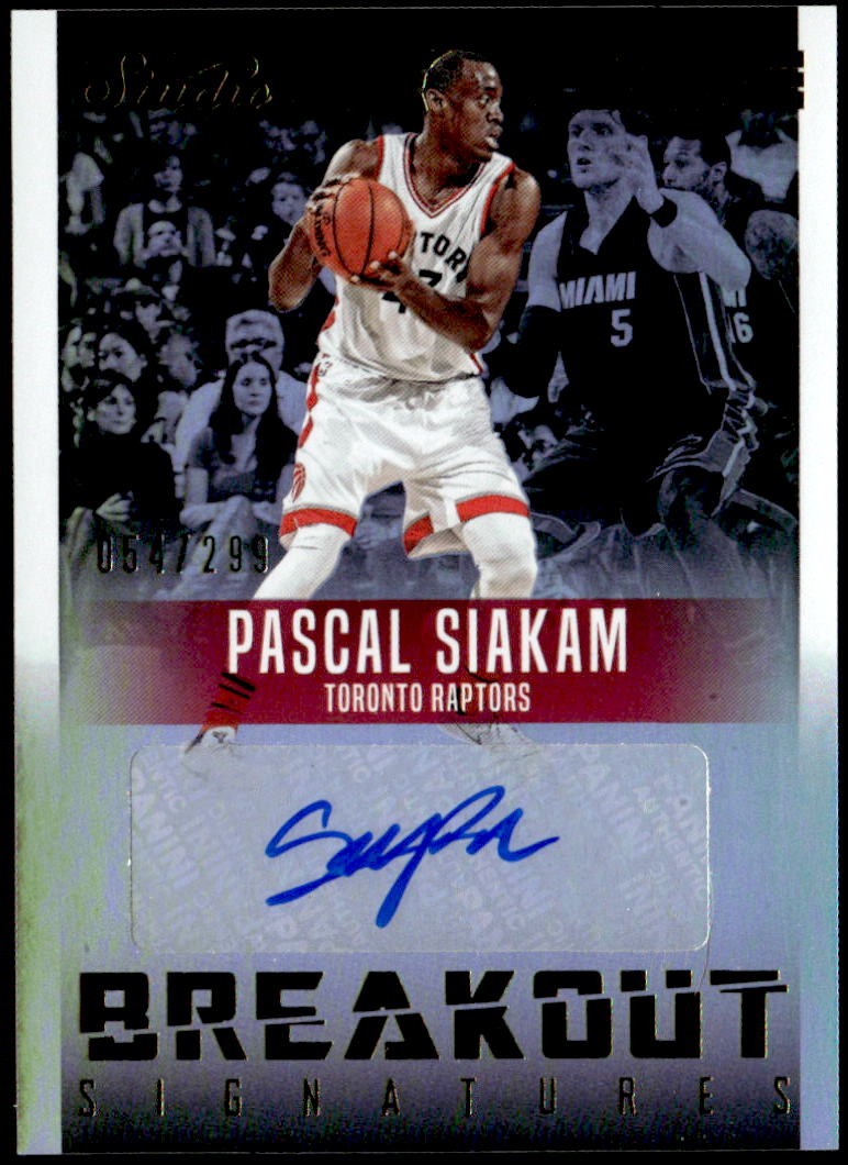 2016-17 Panini Studio #15 Pascal Siakam Breakout Signatures #/299 Auto E1