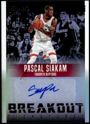 2016-17 Panini Studio #15 Pascal Siakam Breakout Signatures #/299 Auto E1