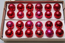 Lot VTG Glass Feather Tree RED 15mm BALL Christmas Ornaments Japan Shiny Brite