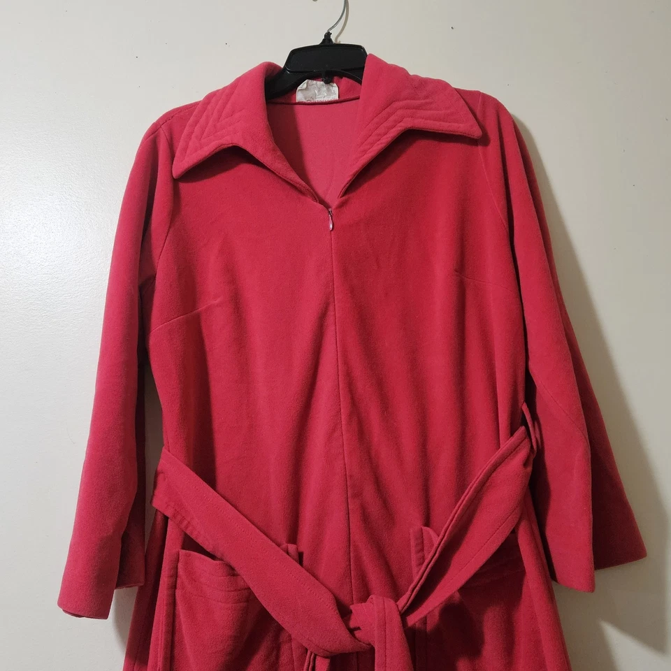 复古 20 世纪 70 年代 Van Raalte At Home Wear 浴袍 Duster Hostess 粉色 12 Housecoat — 第 3/4 张图片