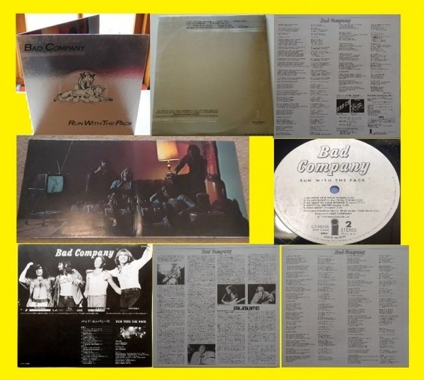 BAD COMPANY, run with the pack 1976 + BOOKLET, RELIEFS, JAPAN ORG EDT, NEAR MINT
