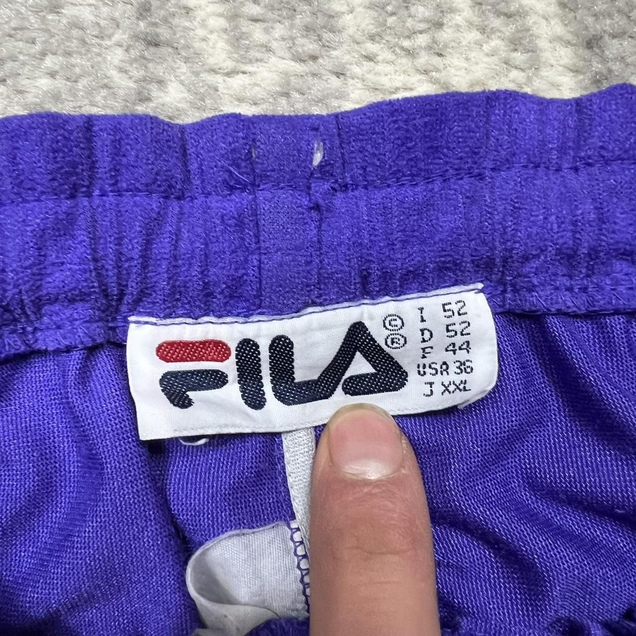 Vintage 80s Fila Tracksuit XL Mens Velour Suede Purple 2 Piece Track Top Joggers image 7