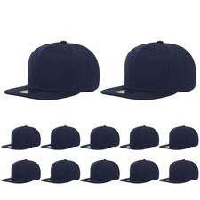 Plain Flat Brim Snapback Baseball Caps Adjustable Blank Baseball Caps Wholesa...