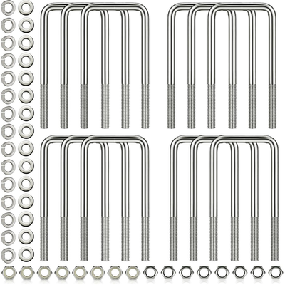 #ad 304 Stainless Steel Square U Bolt Boat Trailer U Bolts with Washers and Nuts L H $120.24