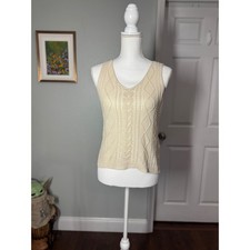 Cream Cable Knit Sweater Vest