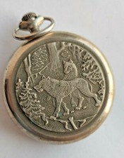 Molnija wolves pocket watch Quality mark vintage ussr, wolves hunting forest