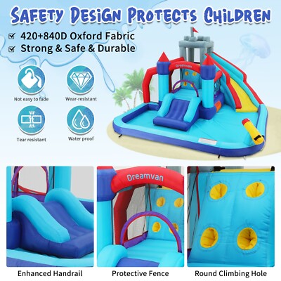 Inflatable Bounce House 8 in1 Gigant Jumper Kids Water Slide Park Bouncy House
