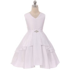 WHITE Size 14 Flower Girl Dress Bridesmaid Birthday Recital Graduation Communion