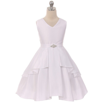 graduation dress size 14 Zapakasa Women White Satin A Line Midi Graduation Dress Scoop Neck  Engagement Dress