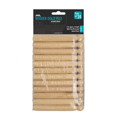 JVL traditionelle Holz Dolly Heringe, ideal für Wäsche und Handwerk, 24 Stück