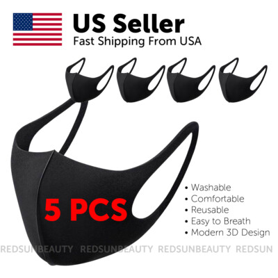 (Pack of 5) Face Mask  Fashion Face Mask Washable Reusable Unisex Adult