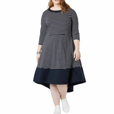Striped Midi A-Line Dress TEDO | eBay