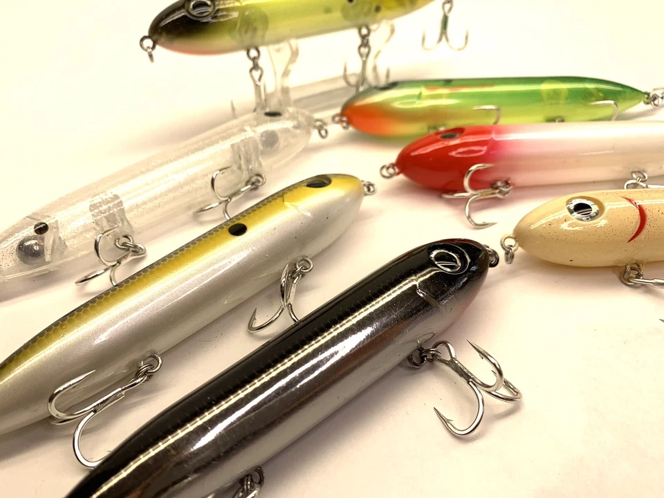 7 señuelos de pesca Heddon Super Spook Topwater para agua salada y dulce. Personalizado Foto 3 de 4
