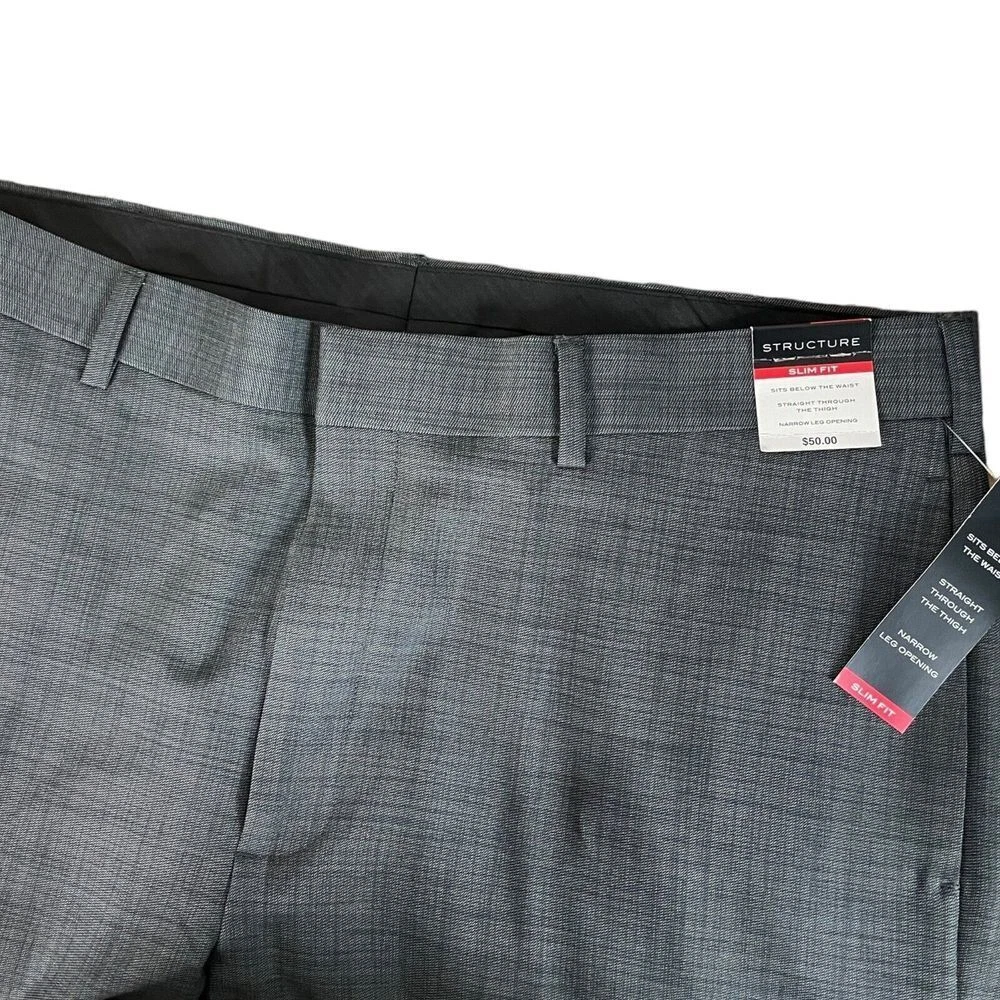 VETEMENTS Pantalone elegante uomo slim fit struttura NUOVA tinta unita grigio poliestere elasticizzato