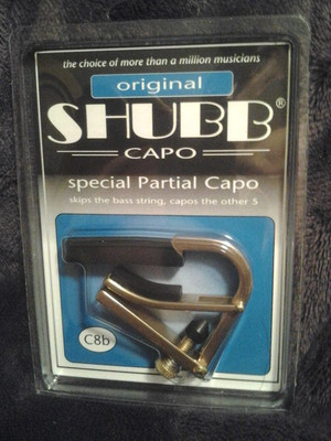 Shubb C8B Brass 5 -String Partial Guitar Capo, Brass NIB Free Shipping