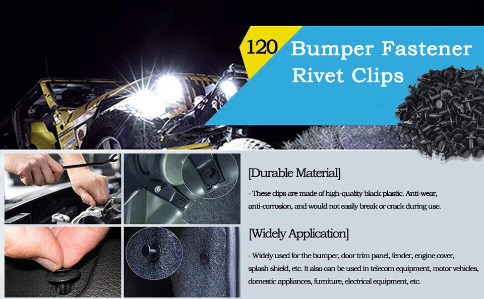 1200 piezas clips de parachoques de 8 mm retenedor de orificios para automóvil remaches sujetador guardabarros pasador de empuje Foto 3 de 4