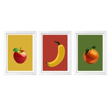 Designs ByLITA Apple, Banana, Orange 3 Pack , Wall Print Art
